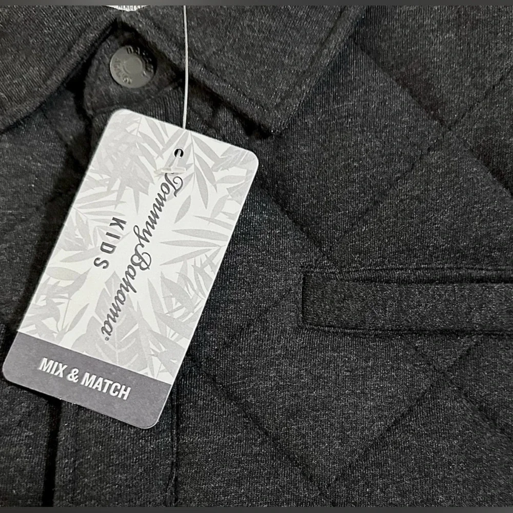 Tommy Bahama Quilted Jacket W/ Flannel lining Size Medium Charcoal Gray NWT - Picture 3 of 11
